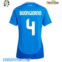 Camisa de time de futebol Itália Alessandro Buongiorno #4 Replicas 1º Equipamento Feminina Europeu 2024 Manga Curta